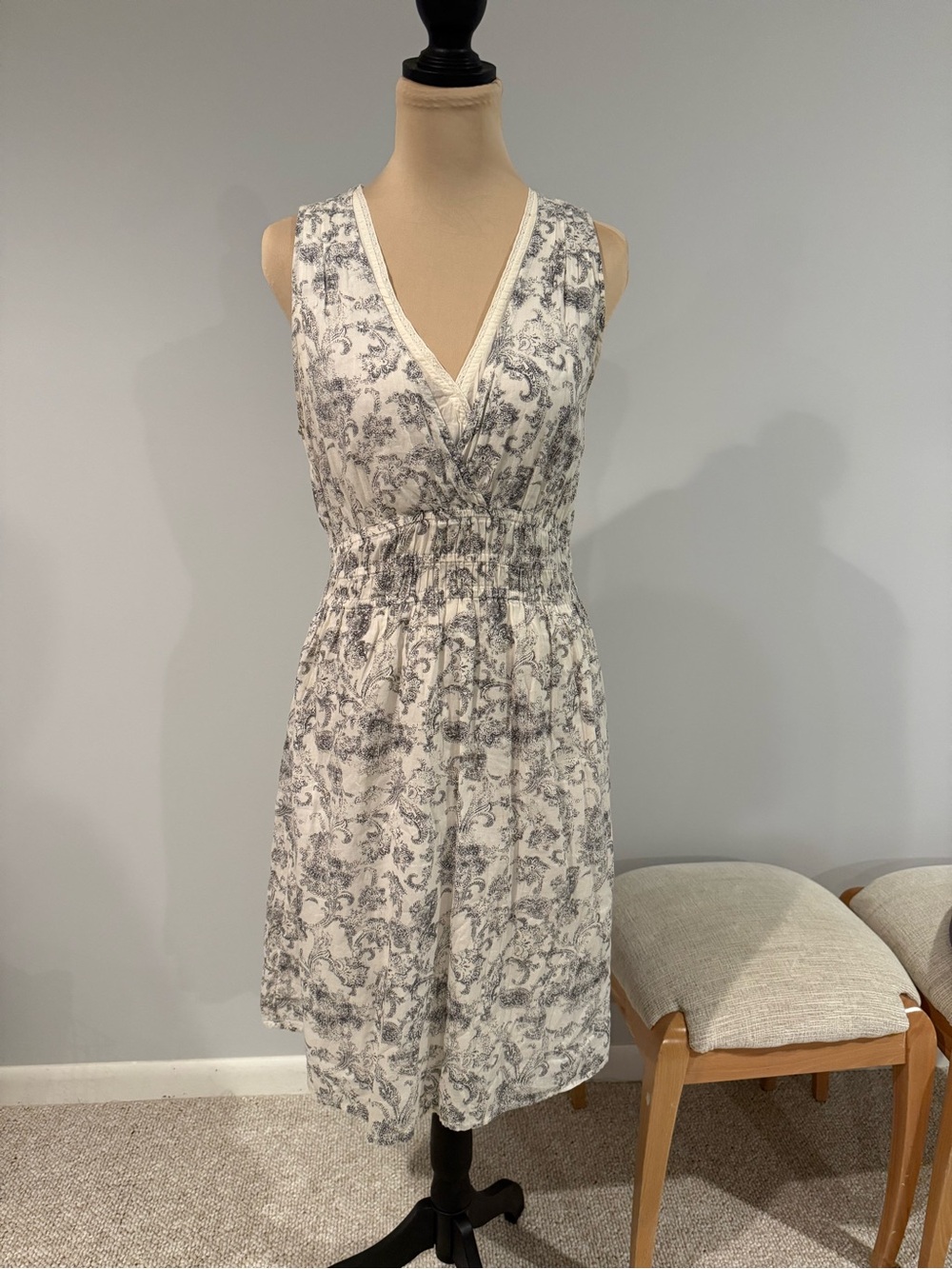 Converse White and Gray Floral Midi Dress